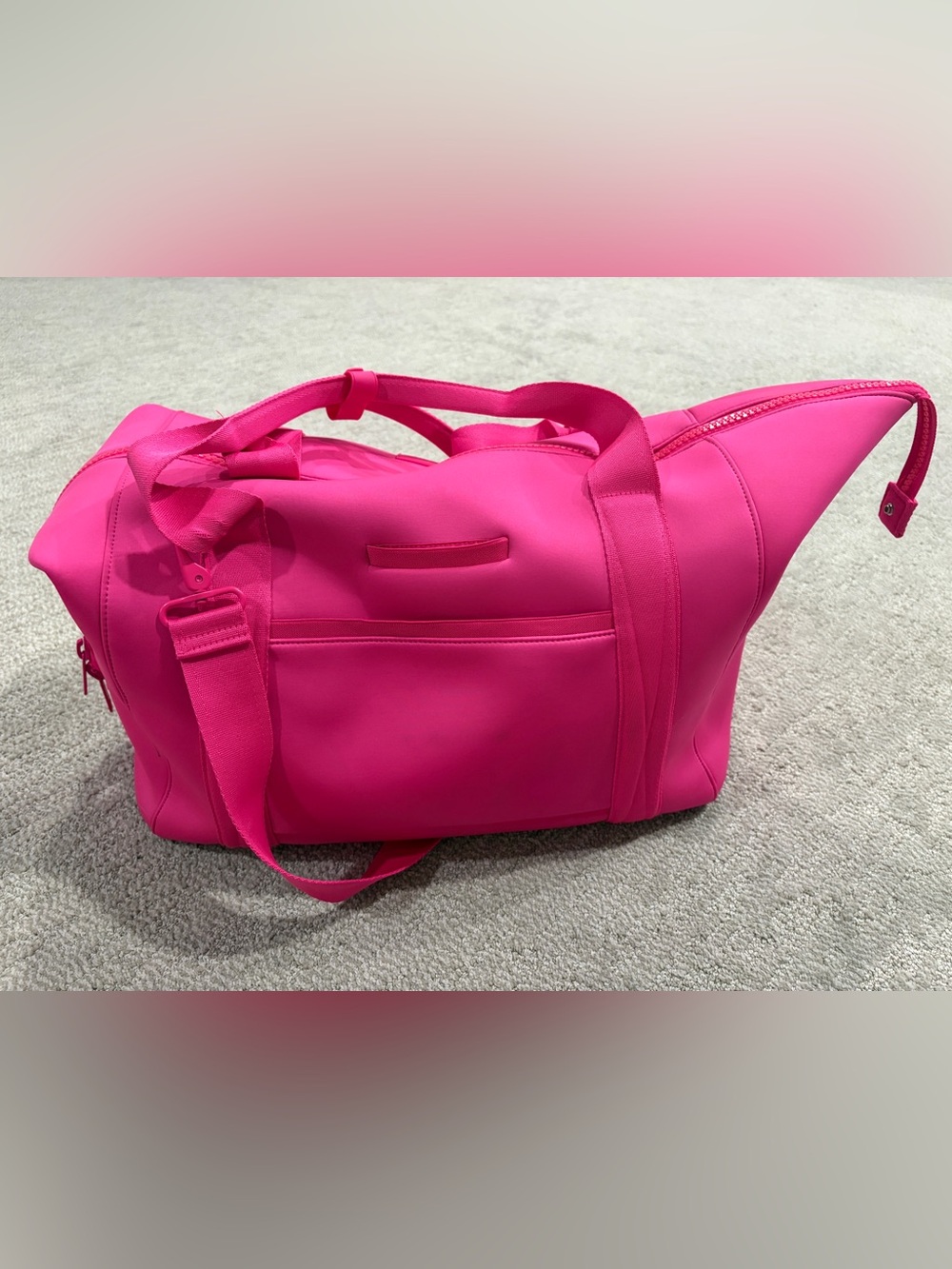 Dagne Dover Hot Pink Neoprene Travel Duffel - Picture 2 of 4